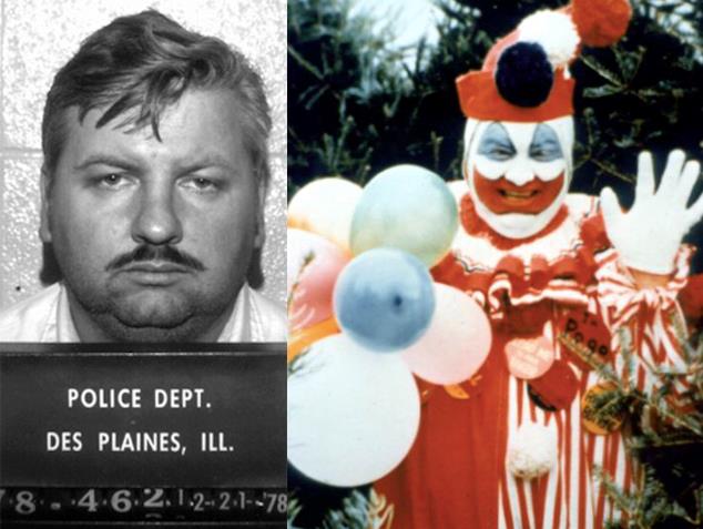 Il serial killer John Wayne Gacy e il suo travestimento da clown