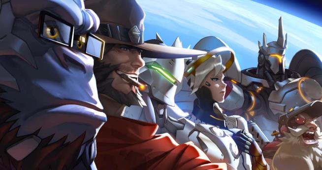 Un cecchino curatore è il nuovo eroe di Overwatch? Alcuni degli eroi giocabili di Overwatch in un artwork ufficiale