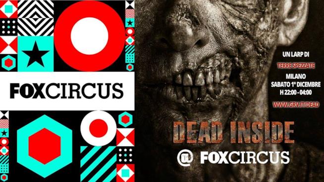 FOX Circus presenta in collaborazione con Terre Spezzate il gioco di ruolo dal vivo a tema The Walking Dead Il logo di FOX Circus assieme a quello dell'evento Dead Inside
