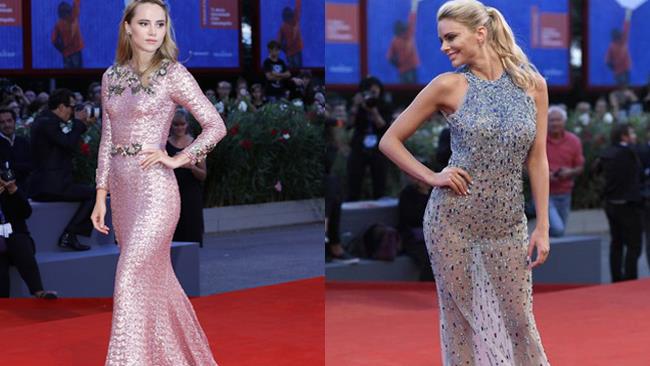 Venezia 73: il red carpet di Suki Waterhouse e Ria Antoniou Suki Waterhouse e Ria Antoniou
