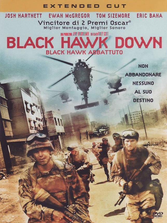 Black Hawk Down, film del 2001 di Ridley Scott La cover di Black Hawk Down