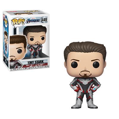 I Funko Pop! di Avengers: Endgame Tony Stark con le mani sui fianchi, indossa la tuta bianca