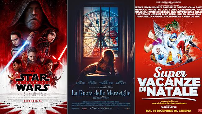 Weekend al cinema: i film in uscita il 16 e 17 dicembre 2017 I poster dei film Star Wars: Gli Ultimi Jedi, La Ruota delle Meraviglie, Super Vacanze di Natale