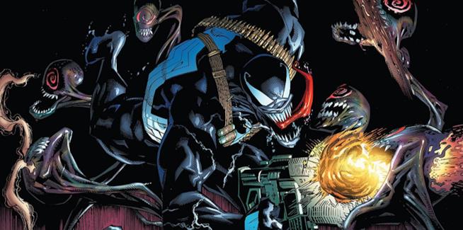 Un arsenale da guerra per Venom nel prossimo numero della serie a fumetti Copertina di Venom #6 del 2018