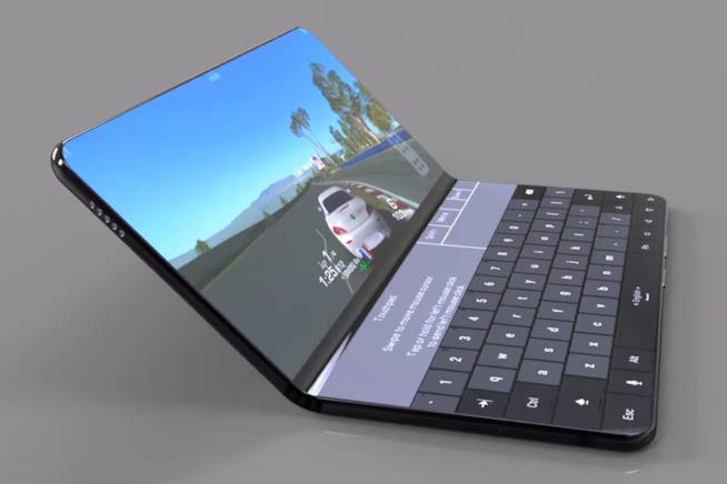 Mate X potrebbe essere il primo dispositivo pieghevole di Huawei Un concept di Mate X, il presunto dispositivo pieghevole di Huawei