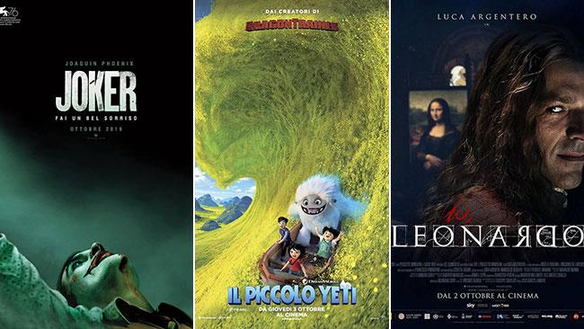 Weekend al cinema: i film in sala il 5 e 6 ottobre 2019 I poster di Joker, Il piccolo yeti e Io, Leonardo