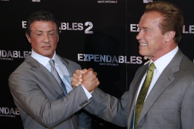 Ecco come Sylvester Stallone ha festeggiato i 70 anni del suo amico Arnold Schwarzenegger Sylvester Stallone con Arnold Schwarzenegger