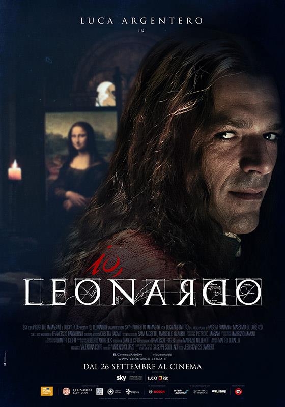 La locandina delfilm Io, Leonardo con Luca Argentero Il poster del film dedicato a Leonardo Da Vinci
