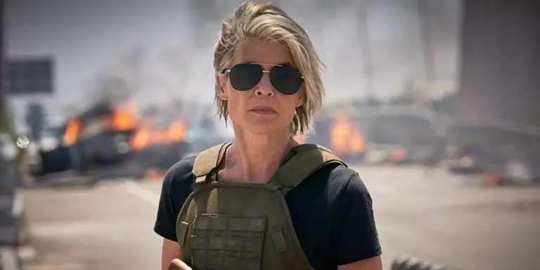 Terminator: Destino oscuro. Il programma d'allenamento di Linda Hamilton Linda Hamilton in Terminator: Destino oscuro