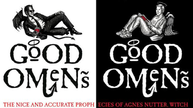 Good Omens, Neil Gaiman scriverà l'adattamento televisiivo del romanzo scritto con Terry Pratchett Due copertine di Good Omens