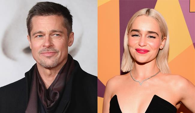 GoT: Brad Pitt offre 120mila dollari all'asta per vedere un episodio con Emilia Clarke... senza fortuna Brad Pitt ed Emilia Clarke