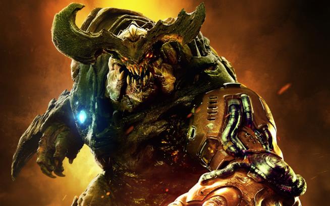 Doom, nuovo trailer prima dell'uscita Un demone di Doom in un artwork ufficiale del gioco