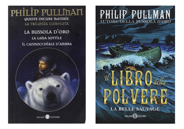 Queste Oscure Materie e Il Libro della Polvere di Philip Pullman Le copertin di Queste Oscure Materie e Il Libro della Polvere