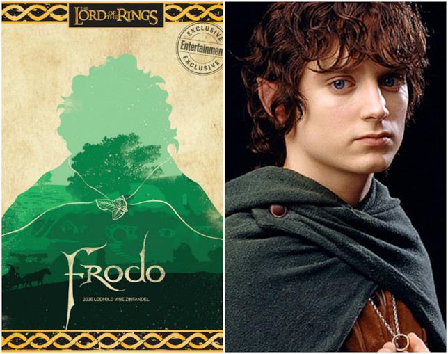 Vino Frodo L'etichetta del vino di Frodo con Frodo