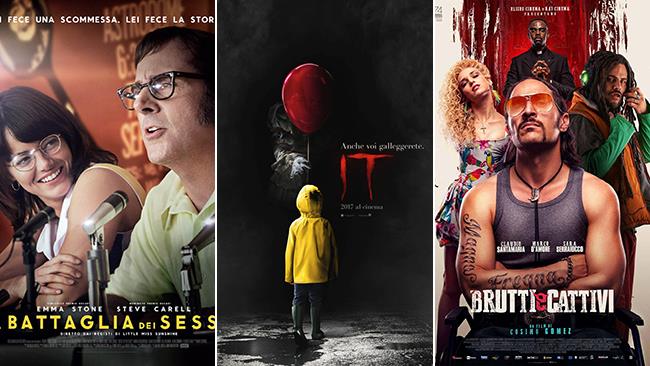 Weekend al cinema: i film in uscita il 21 e 22 ottobre 2017 I poster dei film La Battaglia dei Sessi, IT e Brutti e Cattivi