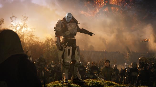 Destiny 2, il primo video gameplay sarà mostrato il 18 maggio Guardiani a raccolta in una scena del trailer di Destiny 2