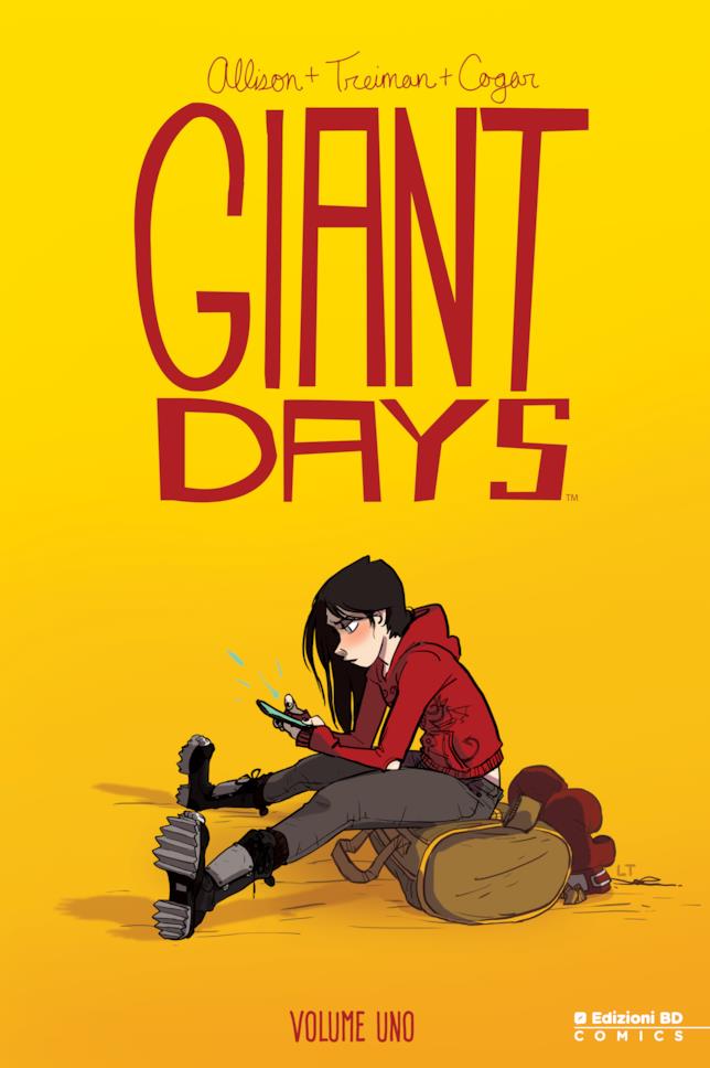 Giant Days, Volume 1 Esther sulla copertina del primo volume di Giant Days