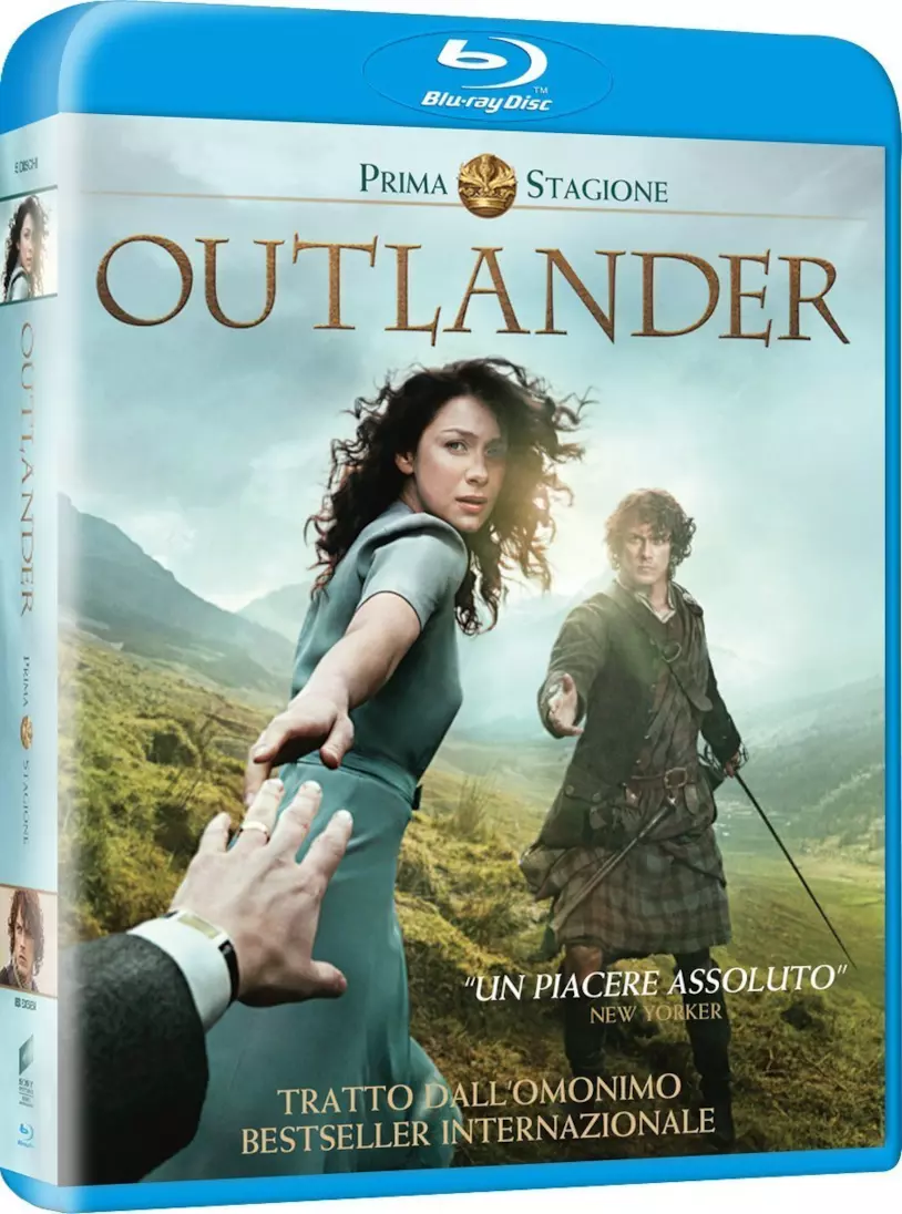 Cofanetto Blu-ray di Outlander - Stagione 1 Caitriona Balfe e Sam Heughan nella opertina del cofanetto Blu-ray di Outlander