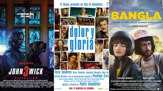 Weekend al cinema: i film in sala il 18 e 19 maggio 2019 I poster di John Wick 3 - Parabellum, Dolor y Gloria e Bangla