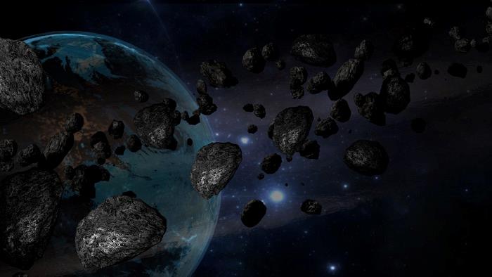 Alcuni asteroidi vicini alla Terra Una rappresentazione artistica di un gruppo di asteroidi vicino alla Terra