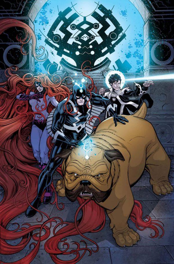 Lockjaw nei fumetti Marvel Lockjaw assieme alla Famiglia Reale degli Inumani