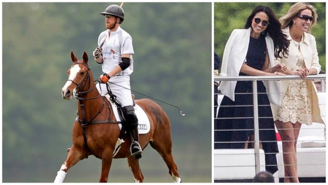 Meghan Markle fa il tifo per il Principe Harry durante una partita di polo Alcuni scatti di Meghan Markle e del Principe Harry