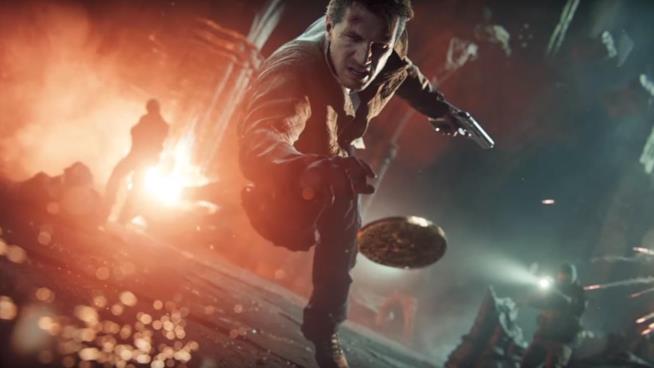 Uncharted 4 candidato a 10 nomination ai DICE Awards Nathan Drake in azione in una sequenza di Uncharted 4