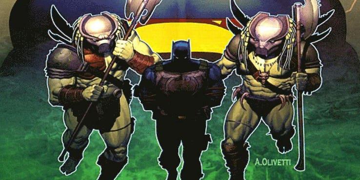 Superman e Batman vs Aliens e Predators Immagine di Batman e Predator