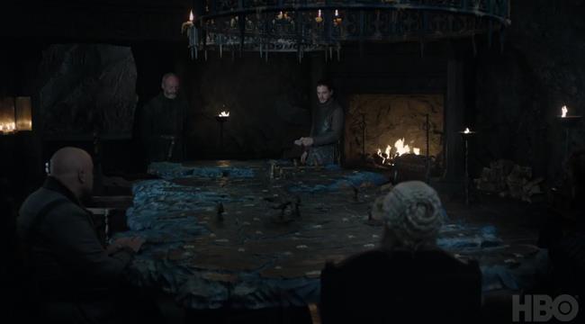Jon in consiglio di Guerra al Nord Jon, Varys, Davos e Daenerys a Grande Inverno