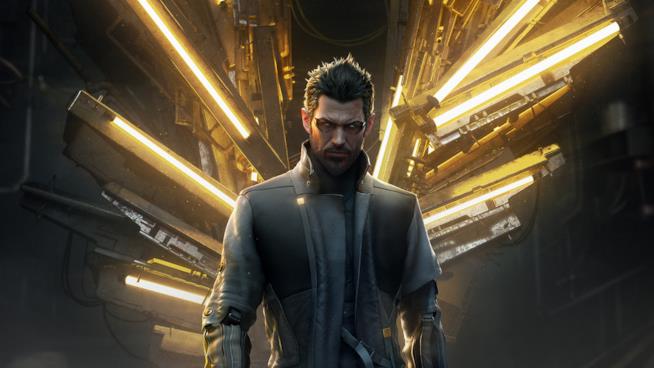 Lunghe sequenze di gameplay per Deus Ex: Mankind Divided Adam Jensen in primo piano in un artwork ufficiale di Deus Ex: Mankind Divided