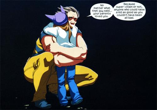 Wolverine abbraccia Molly nei fumetti Marvel Wolverine abbraccia la piccola Molly