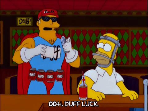 Uomo Duff e Homer Simpson Duff gif