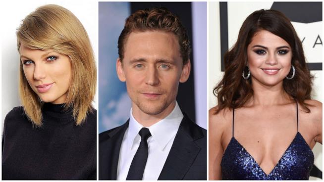Taylor Swift e Tom Hiddleston visti insieme a un concerto di Selena Gomez Primo piano di Tom Hiddleston, Taylor Swift e Selena Gomez
