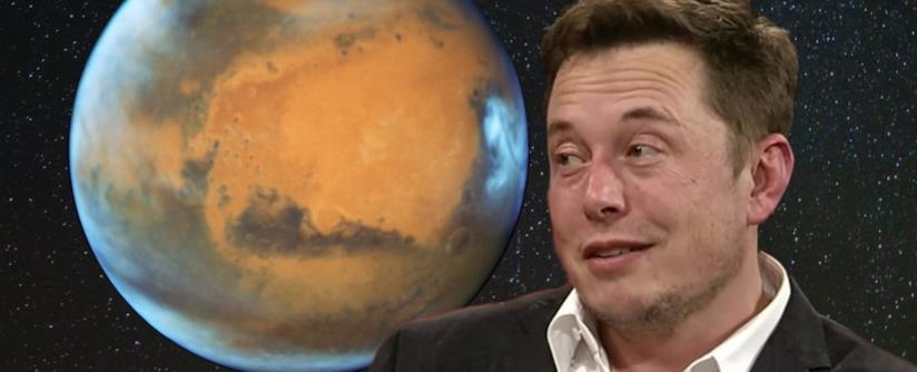 Elon Musk vuole rendere Marte abitale nuclearizzandolo o montando dei pannelli solari A sinistra Marte, a destra il miliardario Elon Musk