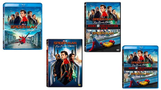 Spider-Man: Far From Home e Spider-Man Collection: in formato Home Video Spider-Man: Far From Home e Spider-Man Collection: in formato Blu-ray e DVD