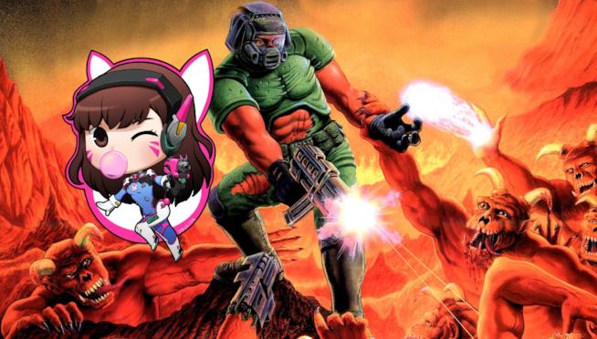 DOOM, una mod permette di pilotate il mech rosa di D.Va D.Va in DOOM