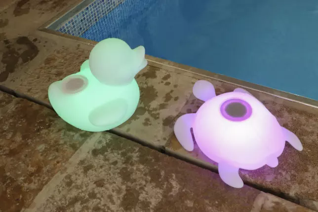 Gli speaker BTLSDUCK e BTLSTURTLE sono resistenti all'acqua Immagine promozionale con BTLSDUCK e BTLSTURTLE