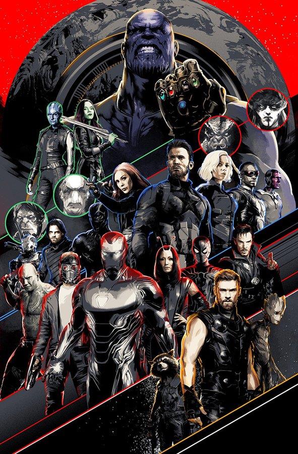 Gli eroi di Infinity War I team up degli eroi di Avengers: Infinity War