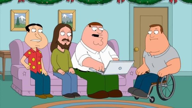 Tutte le novità dal panel del San Diego Comic-Con inerenti ai Griffin e The Orville In foto Quagmire, Gesù, Peter e Joe Swanson