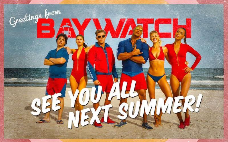 Baywatch Reboot Greeting Card La cartolina rilasciata da Paromount Pictures a distanza di un anno dal reboot di Baywatch