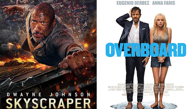 Weekend al cinema: i film in sala il 21 e 22 luglio 2018 I poster di Skyscraper e Overboard