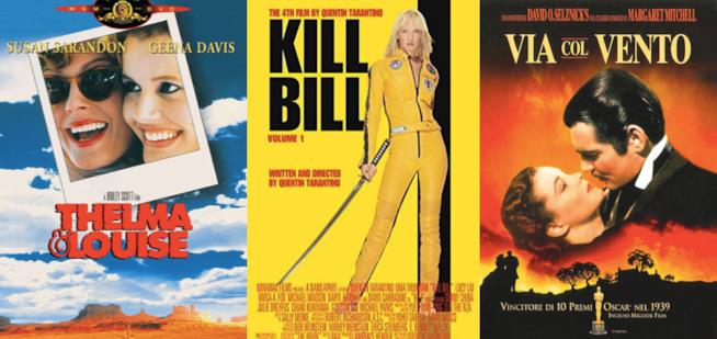 I 10 film da rivedere per La Festa delle Donne I Poster di Thelma e Louise, Kill Bill e Via col Vento