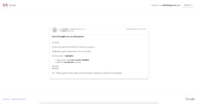 Gmail: con la modalità Confidential Mode si può fissare una data di fine lettura del contenuto di una mail