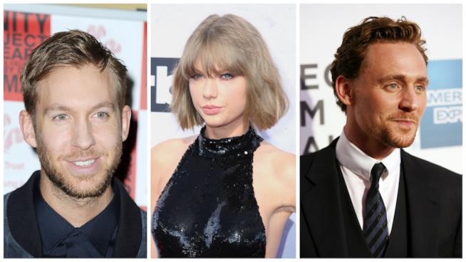 Calvin Harris scrive una canzone su Taylor Swift e Tom Hiddleston Primo piano di Calvin Harris, Taylor Swift e Tom Hiddleston