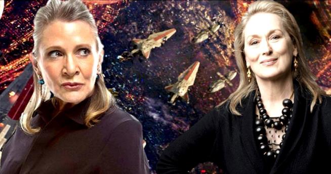 Star Wars: una petizione per Meryl Streep come nuova Principessa Leila A sinistra Carrie Fisher, a destra Meryl Streep