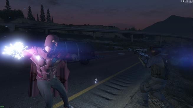 La GTA V Magneto Mod è disponibile Magneto intento a combattere contro un soldato in GTA V