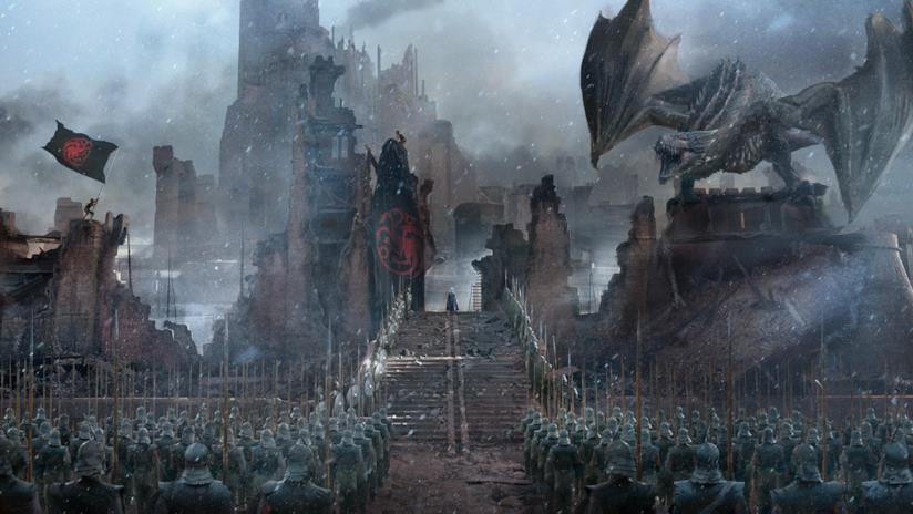 Il libro The Art of Game of Thrones esce in Italia a marzo La tavola di The Art of Game of Thrones con Daenerys ad Approdo del Re