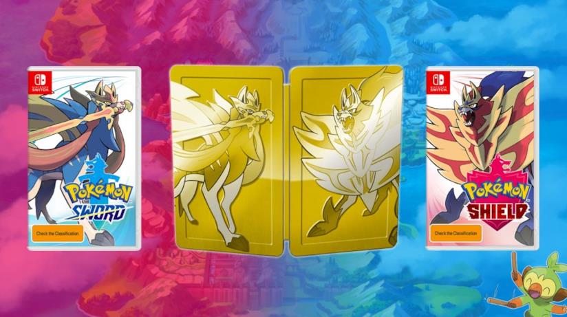 La speciale Steelbook di Pokémon Spada e Scudo includerà entrambi i giochi La steelbook dorata di Pokémon Spada e Scudo