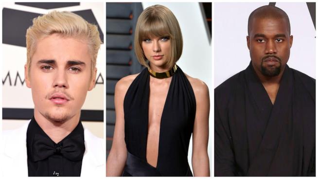 Taylor Swift derisa sui social da Justin Bieber e Kanye West Primo piano di Justin Bieber, Kanye West e Taylor Swift