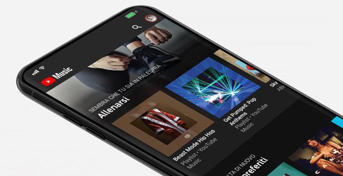 Debuttano in Italia YouTube Premium e YouTube Music Primo piano del display di uno smartphone con il logo di YouTube Music